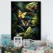 Bay Isle Home™ Cute Cat w/ Butterfly In Jungle Bushes III - Animals Cat Canvas Wall Art Metal in Blue/Gray/Green | 40 H x 30 W x 1.5 D in | Wayfair