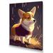 Red Barrel Studio® Cute Little Corgi Dog - Print on Canvas Metal in Brown/White | 32 H x 24 W x 1 D in | Wayfair DC16F6709E84466E8C33BCAFB33E043A