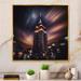 Latitude Run® Empire State Building Tilt Shift in the Night Lights V - Print on Canvas Canvas, in Black/Blue/Orange | 16 H x 16 W x 1 D in | Wayfair