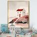 Red Barrel Studio® White House w/ Red Roof by the Waterside - Print on Canvas Metal in Red/White | 32 H x 24 W x 1 D in | Wayfair