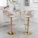 Everly Quinn Swivel Adjustable Height Bar Stool Velvet/Metal in White | 18.5 W x 21 D in | Wayfair 71ED12960DDD4BCDA3063554DDF05BE0