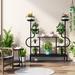 17 Stories Sheneza Rectangular Multi-tiered Plant Stand Wood/Metal/Manufactured Wood in Brown | 49.6 H x 39.37 W x 15.74 D in | Wayfair