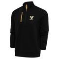 Men's Antigua Black Vanderbilt Commodores Golf Generation Quarter-Zip Pullover Top