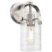 Pilaster II Cylinder 10.5" High Satin Nickel Sconce With Deco Swirl Sh