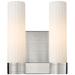 Empire 12.63" High 2 Light Satin Nickel Sconce With White Shade