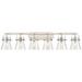 Pilaster II Cone 45.5" Wide 6 Light Satin Nickel Bath Light w/ Clear S