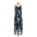 Old Navy Casual Dress - Midi Scoop Neck Sleeveless: Blue Floral Dresses - Women's Size 5