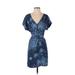 Desmond & Dempsey x H&M Casual Dress: Blue Dresses - Women's Size X-Small