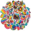 50 Pieces Tie Dye Stickers Colorful Rainbow Waterproof Stickers Water Bottles Stickers Tie Dye Pride Stickers Cool