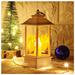 Luminous Christmas Ornaments Hanging PVC Sculpture for Home Desktop Decoration Fine Craftsmanship Fashion Style Luminous Candle Holder Shape Ornament PVC Ornament with LED Light Trumpet White Angel