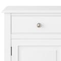 WyndenHall Hampshire Solid Wood Traditional Entryway Storage Cabinet - 40 w x 15 d x 36 h White Lacquer Painted