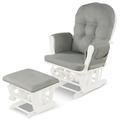 Outdoor Wood Chaise Lounge Chair Patio Recliner with Adjustable Back Light Grey