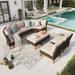 Sophia & William 9 Piece Outdoor Wicker Patio Conversation Sofa Set Outdoor Sectionals