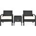 3 PCS Patio Wicker Conversation Set Outdoor Rattan Furniture Set White