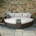 Direct Wicker 4-piece Patio Wicker Daybed Set with Side Table Brown