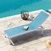 Crestlive Products Outdoor Pool Lounger Aluminum All-weather Adjustable Chaise Lounge Chair - See Picture Blue Fabric White Frame