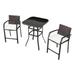 Patio Festival Fabric 3-Piece Outdoor Bistro Dining Set in Beige/Black