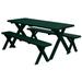 Kunkle Holdings LLC Pine 5 Cross-Leg Picnic Table with 2 Benches Dark Green