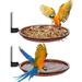 2PCS Bird Trays Tree Mounted for Bird Feeder Bird Bath Bowl with Heavy Duty Iron Rings 6.8in Birdbath Spa Installed on Wall Tree Fence Deck Stake for Garden Patio Lawn