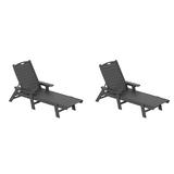 Polytrends Laguna 78 Poly Weather-Resistant Outdoor Chaise Lounge (Set of 2) Gray