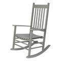 Shine Company Traditional Hardwood Indoor/Outdoor Patio Porch Rocker in Gray