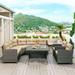 Direct Wicker 6-Piece Outdoor Wicker Sofa Set with Thick Cushions and Pillows Beige