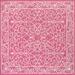 JONATHAN Y JONATHAN Y Madrid Vintage Filigree Textured Weave Indoor/Outdoor Area Rug 5 Square - Fuchsia/Light Gray