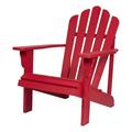 Shine Company Traditional Cedar Wood Patio Porch Adirondack Chair in Red