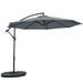 10FT Patio Offset Umbrella 8 Ribs Cantilever Umbrella Outdoor Grey