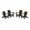 Havenside Home Hawkesbury 4-piece Recycled Plastic Fanback Adirondack Chair Set by Chocolate