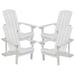 Flash Furniture All-weather Poly Resin Wood Outdoor Adirondack Chair (Set of 4) White