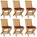 Walmeck Patio Chairs with Red Cushions 6 pcs Solid Teak Wood