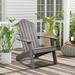 OVIOS Plastic Wood Adirondack Outdoor Patio Chair Charcoal Grey