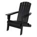 Shine Company All-Weather Resin Patio Porch Folding Adirondack Chair in Black