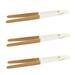 BambooMN Premium 12 Reusable Bamboo Kitchen A Toast Tongs For Cooking & Holding - White - 100 Pieces