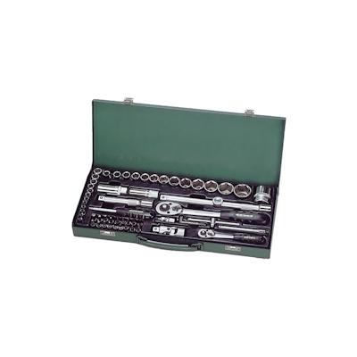 PROREGAL Steckschlüsselsatz HAVARD, 59 Teile, 1/4" (4-13mm) + 1/2" (10-32mm), Werkzeug, Werkzeugkoffer, Werkzeugkasten, Werkzeugsatz Image