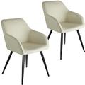 tectake 2er Set Stuhl Marilyn gepolstert mit Stoffbezug 58 x 62 x 82 cm