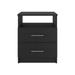 Modern Nightstand with 1 Open Shelf and 2 Drawers