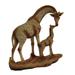 A Mother's Love Giraffe And Calf Wood Finish Statue - 7 X 6.5 X 2.25 inches