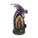 Purple 2 Headed Dragon On Led Geode Crystal Stone Statue - 8.25 X 4.5 X 3.25 inches