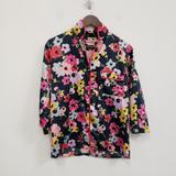 Kate Spade Intimates & Sleepwear | Kate Spade Womens Satin Pajama Top Size S Floral Multicolor 3/4 Sleeve Button Up | Color: Black/Pink | Size: S