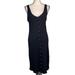 American Eagle Outfitters Dresses | American Eagle Black Round Neck Ribbed Button Down Midi Sleeveless Dress L | Color: Black | Size: L