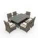Direct Wicker Rectangular 6 - Person 62.99" Long Outdoor Dining Set w/ Cushions Wicker/Rattan in Gray | 62.99 W in | Wayfair PAD-1712TA&1122CH6-GR