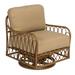 Woodard Cane Swivel Outdoor Rocking Chair w/ Cushions, Rattan in Brown | Wayfair S650015-50N