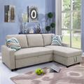 Gray Sectional - Latitude Run® Elwell Reversible Sleeper Sectional Sofa Microfiber/Microsuede | 33.9 H x 83 W x 53 D in | Wayfair