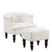 Chesterfield Chair - Darby Home Co Miacomet 31" W Velvet Chesterfield Chair & Ottoman Wood/Velvet in White | 27 H x 31 W x 28 D in | Wayfair