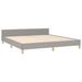 Ebern Designs Pranavi Bed Frame w/ Headboard Platform Bed Base Frame for Bedroom Fabric Upholstered/Polyester in Gray | Wayfair