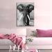 Hokku Designs Walking Elephant - Unframed Print on Canvas in White | 48 H x 36 W x 1.5 D in | Wayfair 49E45B0BFE564E1DA49EBCA3D692D2CE