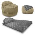 CordaRoy's Chenille Nest Gaming Convertible Bean Bag Chair Chenille, Microfiber in Gray/Brown | 48 H x 60 W x 60 D in | Wayfair KCN-CH-MO