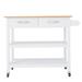 Red Barrel Studio® Kitchen Island Cart w/ Two Lockable Wheels, Two Drawers Wood in Brown/White | 35 H x 45 W x 17 D in | Wayfair